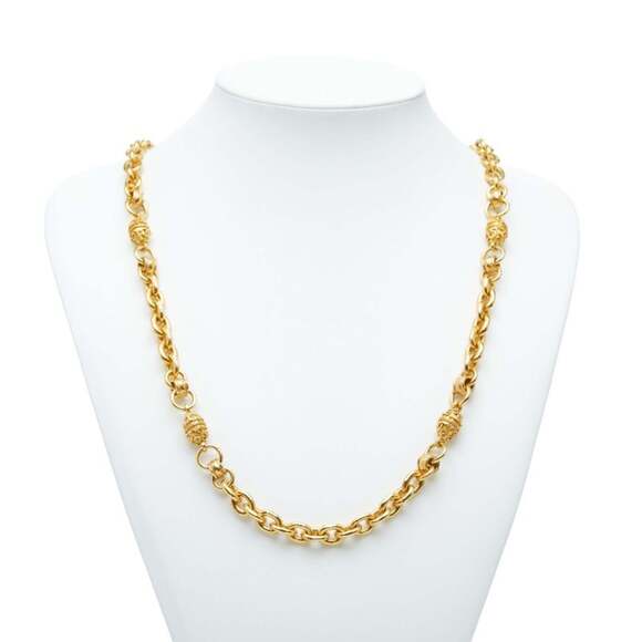 CHANEL Vintage Gold Logo Necklace